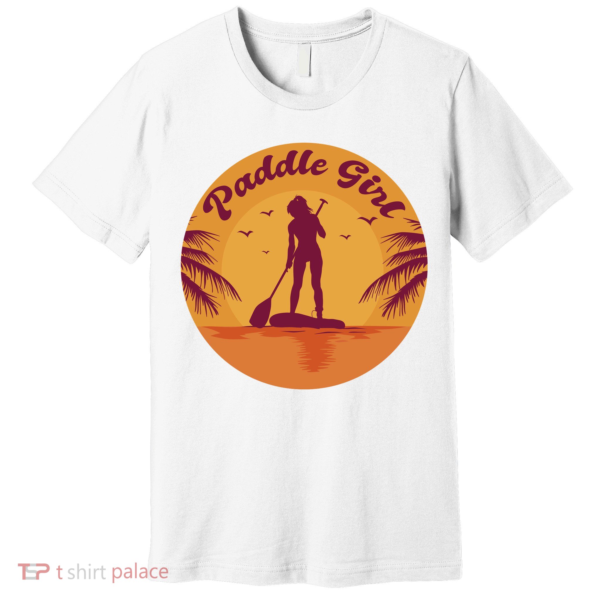 Paddle Girl Sunset Sport Premium T-Shirt