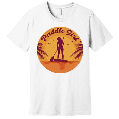 Paddle Girl Sunset Sport Premium T-Shirt