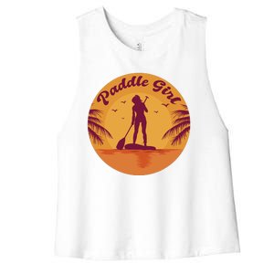 Paddle Girl Sunset Sport Women's Racerback Cropped Tank