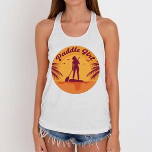 Paddle Girl Sunset Sport Women's Knotted Racerback Tank