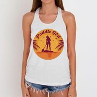 Paddle Girl Sunset Sport Women's Knotted Racerback Tank