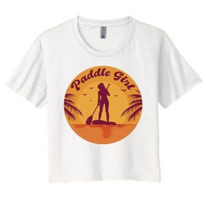 Paddle Girl Sunset Sport Women's Crop Top Tee