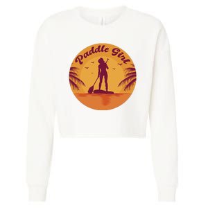 Paddle Girl Sunset Sport Cropped Pullover Crew