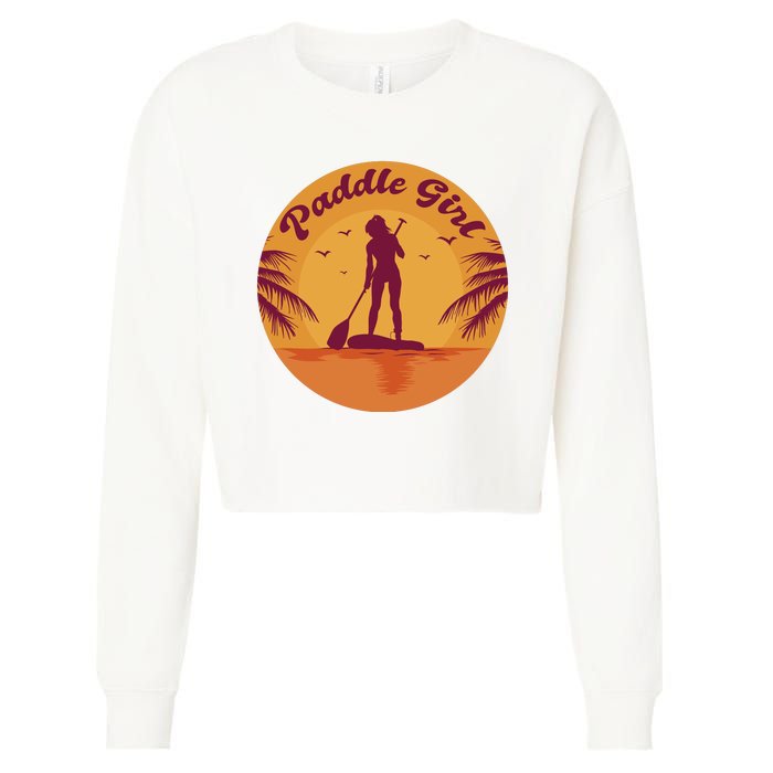 Paddle Girl Sunset Sport Cropped Pullover Crew