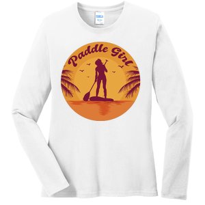 Paddle Girl Sunset Sport Ladies Long Sleeve Shirt