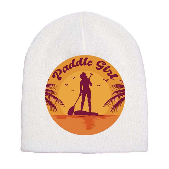 Paddle Girl Sunset Sport Short Acrylic Beanie