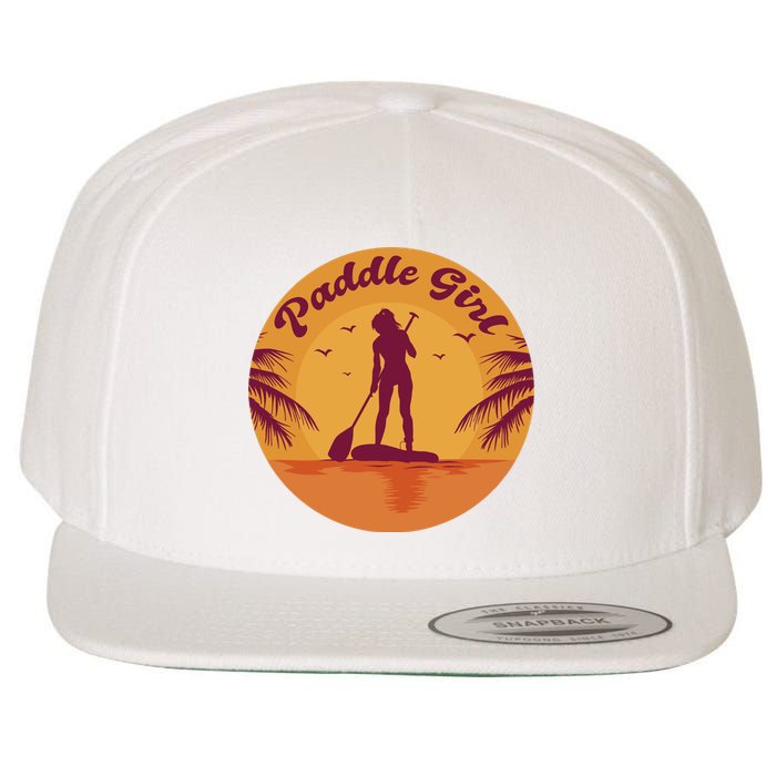 Paddle Girl Sunset Sport Wool Snapback Cap