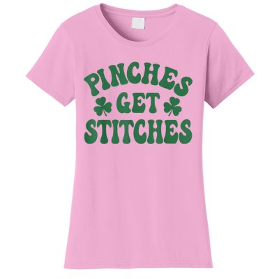 Pinches Get Stitches Shamrock Funny St. Patrick's Day Women's T-Shirt