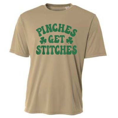 Pinches Get Stitches Shamrock Funny St. Patrick's Day Cooling Performance Crew T-Shirt