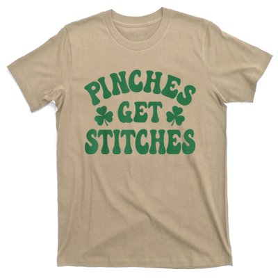 Pinches Get Stitches Shamrock Funny St. Patrick's Day T-Shirt