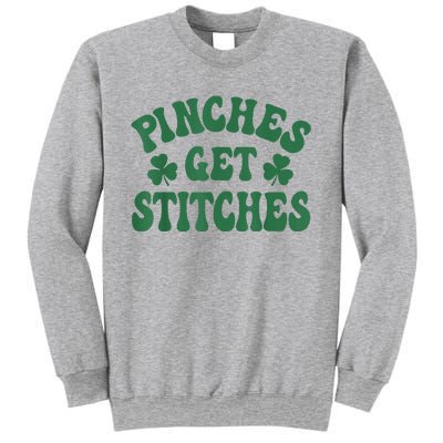 Pinches Get Stitches Shamrock Funny St. Patrick's Day Sweatshirt