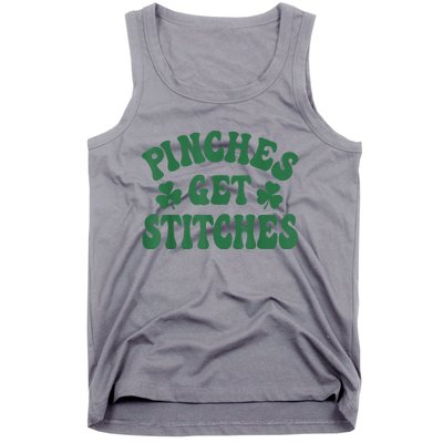 Pinches Get Stitches Shamrock Funny St. Patrick's Day Tank Top