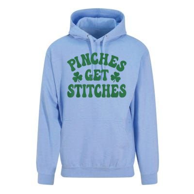 Pinches Get Stitches Shamrock Funny St. Patrick's Day Unisex Surf Hoodie