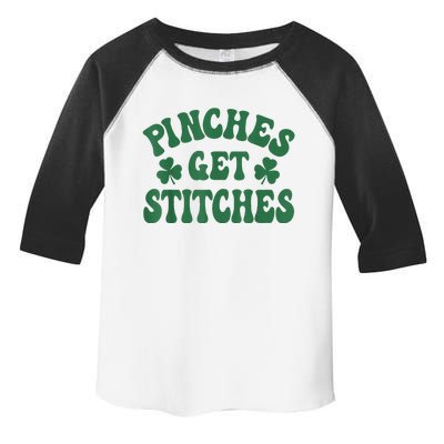 Pinches Get Stitches Shamrock Funny St. Patrick's Day Toddler Fine Jersey T-Shirt