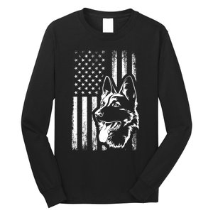 Patriotic German Shepherd AMERICAN FLAG Dog Lover Gift TShirt Long Sleeve Shirt