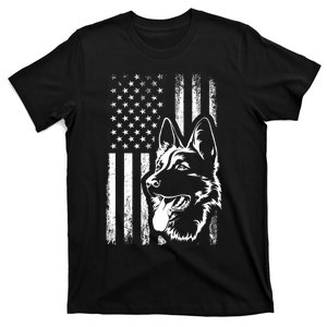 Patriotic German Shepherd AMERICAN FLAG Dog Lover Gift TShirt T-Shirt