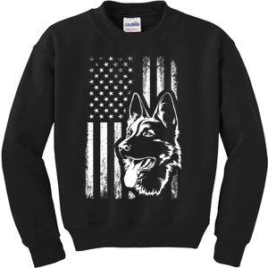 Patriotic German Shepherd AMERICAN FLAG Dog Lover Gift TShirt Kids Sweatshirt