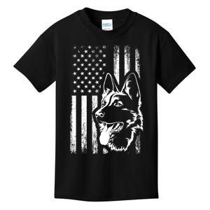 Patriotic German Shepherd AMERICAN FLAG Dog Lover Gift TShirt Kids T-Shirt