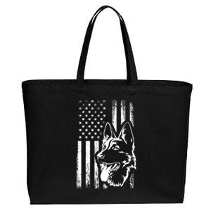 Patriotic German Shepherd AMERICAN FLAG Dog Lover Gift TShirt Cotton Canvas Jumbo Tote