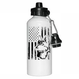 Patriotic German Shepherd AMERICAN FLAG Dog Lover Gift TShirt Aluminum Water Bottle