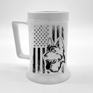 Patriotic German Shepherd AMERICAN FLAG Dog Lover Gift TShirt Beer Stein