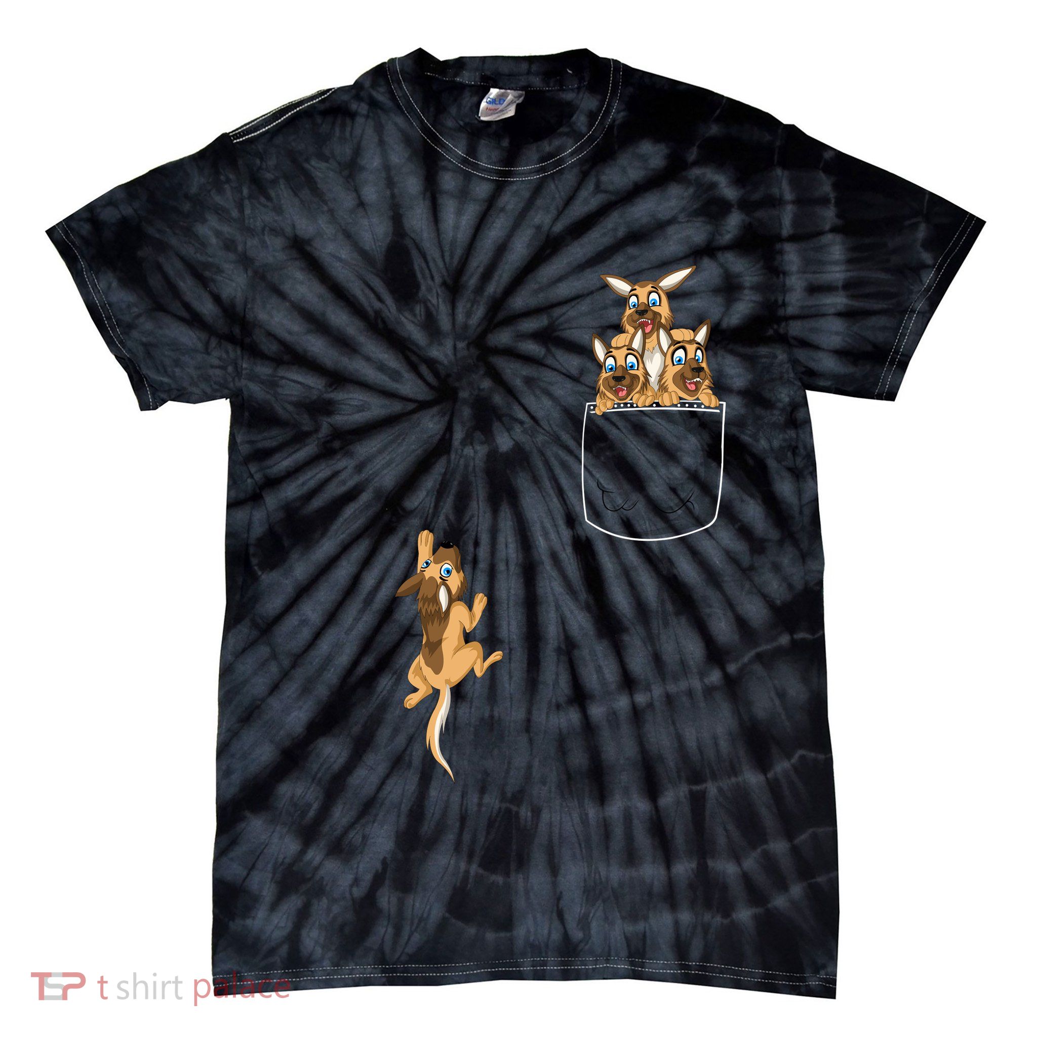 Pocket German Shepherd Tie-Dye T-Shirt