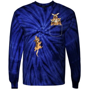 Pocket German Shepherd Tie-Dye Long Sleeve Shirt