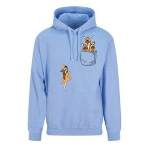 Pocket German Shepherd Unisex Surf Hoodie