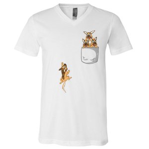 Pocket German Shepherd V-Neck T-Shirt