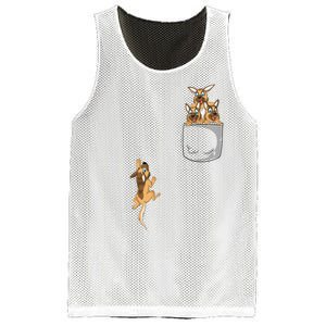 Pocket German Shepherd Mesh Reversible Basketball Jersey Tank