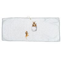 Pocket German Shepherd Large Microfiber Waffle Golf Towel