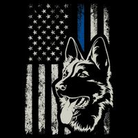 Patriotic German Shepherd K9 Unit Thin Blue Line Police Gift Doggie Tank