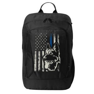 Patriotic German Shepherd K9 Unit Thin Blue Line Police Gift City Backpack