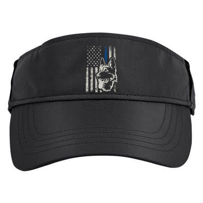Patriotic German Shepherd K9 Unit Thin Blue Line Police Gift Adult Drive Performance Visor