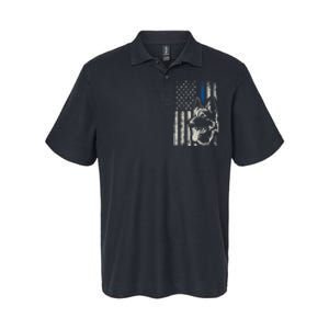 Patriotic German Shepherd K9 Unit Thin Blue Line Police Gift Softstyle Adult Sport Polo