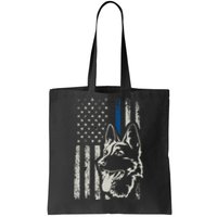 Patriotic German Shepherd K9 Unit Thin Blue Line Police Gift Tote Bag