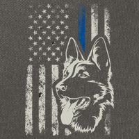 Patriotic German Shepherd K9 Unit Thin Blue Line Police Gift Cotton Canvas Backpack