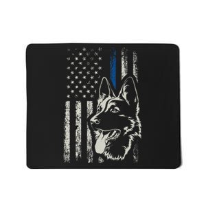 Patriotic German Shepherd K9 Unit Thin Blue Line Police Gift Mousepad