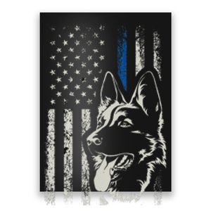 Patriotic German Shepherd K9 Unit Thin Blue Line Police Gift Poster