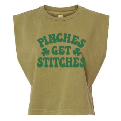 Pinches Get Stitches Lucky Day Patrick's Day Gift Garment-Dyed Women's Muscle Tee