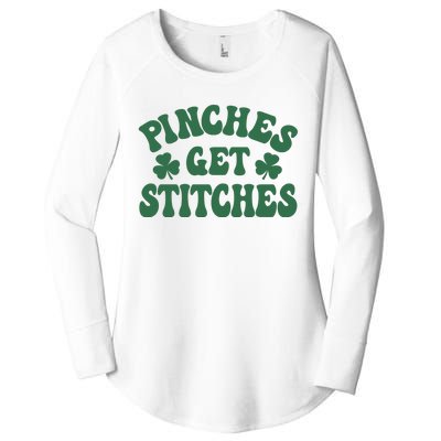 Pinches Get Stitches Lucky Day Patrick's Day Gift Women's Perfect Tri Tunic Long Sleeve Shirt