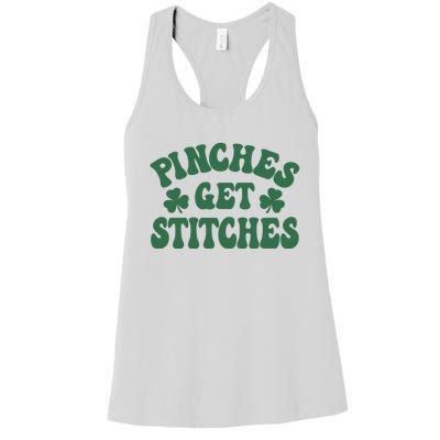 Pinches Get Stitches Lucky Day Patrick's Day Gift Women's Racerback Tank