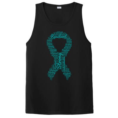 Postgreat Gifttraumatic Stress Disorder Awareness Month Teal Ribbon Funny Gift PosiCharge Competitor Tank