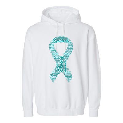 Postgreat Gifttraumatic Stress Disorder Awareness Month Teal Ribbon Funny Gift Garment-Dyed Fleece Hoodie