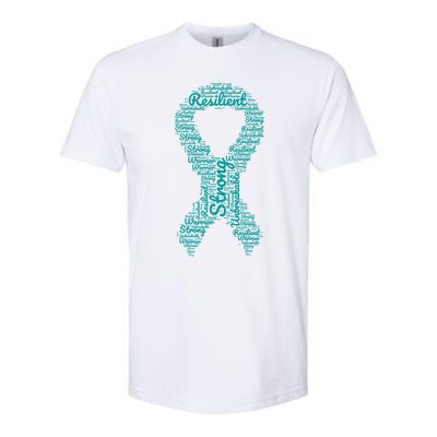 Postgreat Gifttraumatic Stress Disorder Awareness Month Teal Ribbon Funny Gift Softstyle CVC T-Shirt