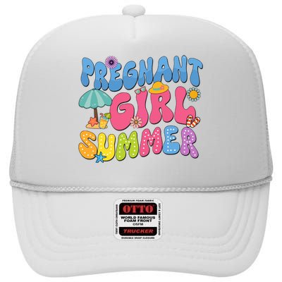 Pregnant Girl Summer High Crown Mesh Back Trucker Hat