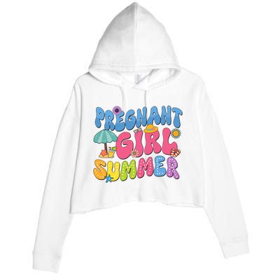 Pregnant Girl Summer Crop Fleece Hoodie