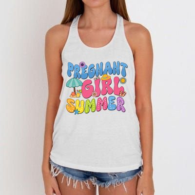 Pregnant Girl Summer Women's Knotted Racerback Tank