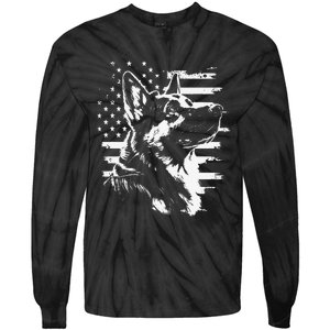 Patriotic German Shepherd AMERICAN FLAG 4th Of July Gifts Tie-Dye Long Sleeve Shirt