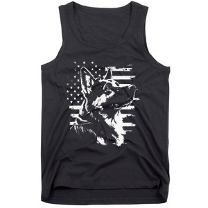 Patriotic German Shepherd AMERICAN FLAG 4th Of July Gifts Tank Top